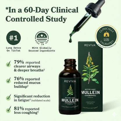 Gotas de hojas de gordolobo y clorofila para desintoxicar los pulmones y eliminar la mucosidad