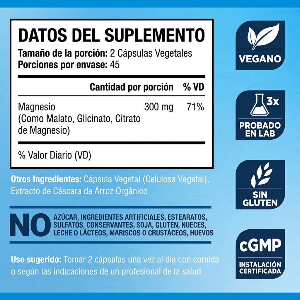 Complejo de Triple Magnesio | 90 Cápsulas