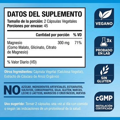 Complejo de Triple Magnesio | 90 Cápsulas